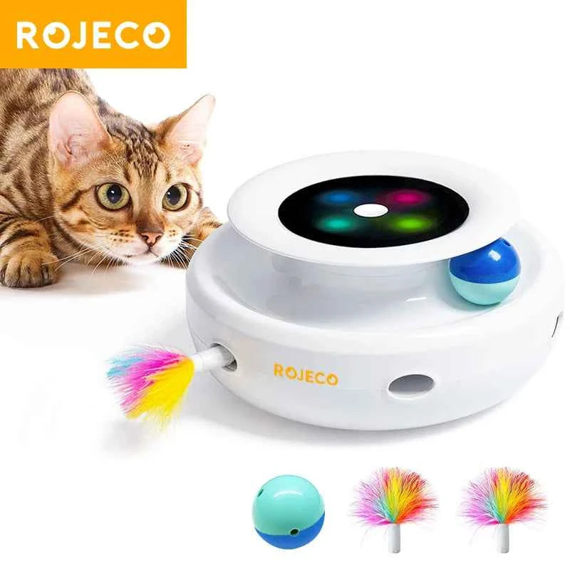 Engaging 2-in-1 Interactive Cat Toy | Feather & Ball Set with 5 Modes