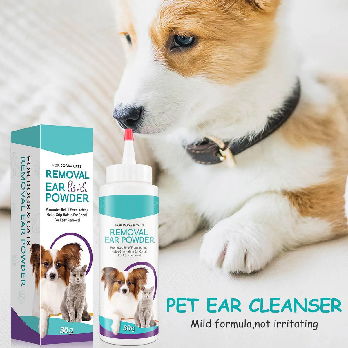 Petssify Pet Ear Powder – Painless Ear Hair Removal & Odor Control 30g