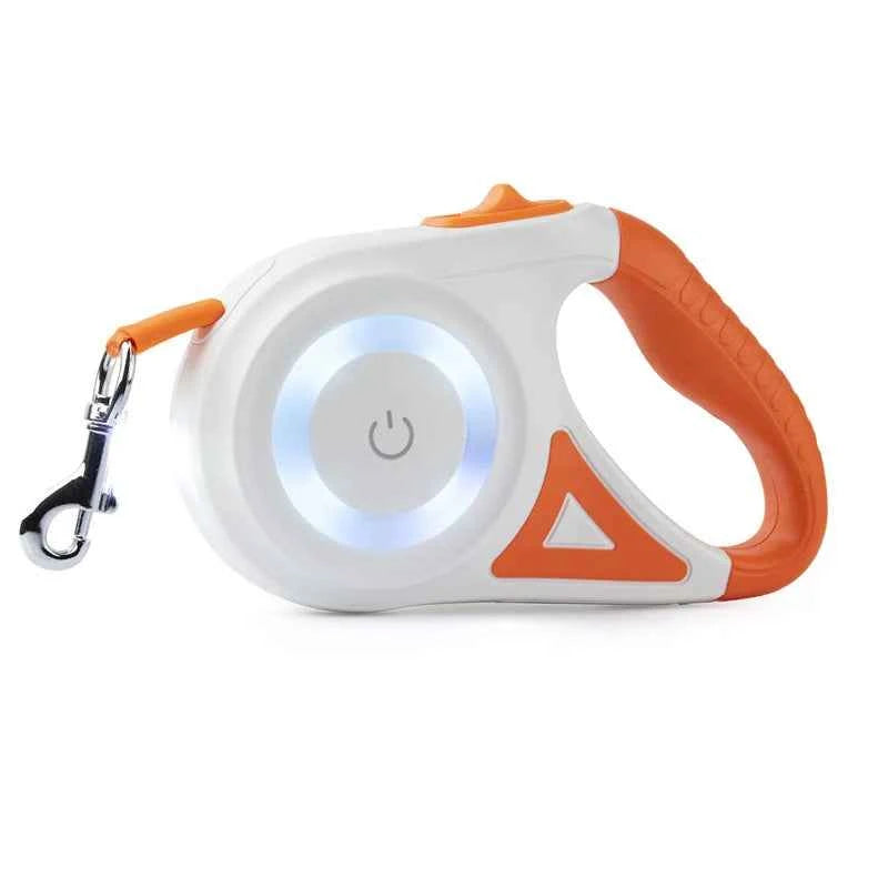 Retractable Dog Leash with Flashlight - 5M Nylon Lead for Safe, Adjustable Walks