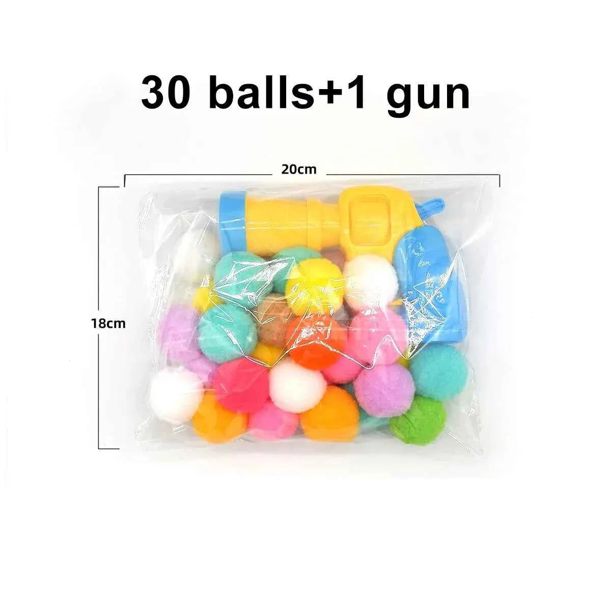 Cat Plush Ball Launcher Gun | Silent Interactive Toy | Mini Shooting Game | Stretchy Plush Balls