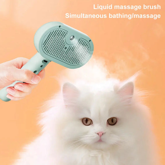 3-in-1 Pet Steam Brush | Spray, Deshed & Groom | For Cats, Dogs & Small Animals