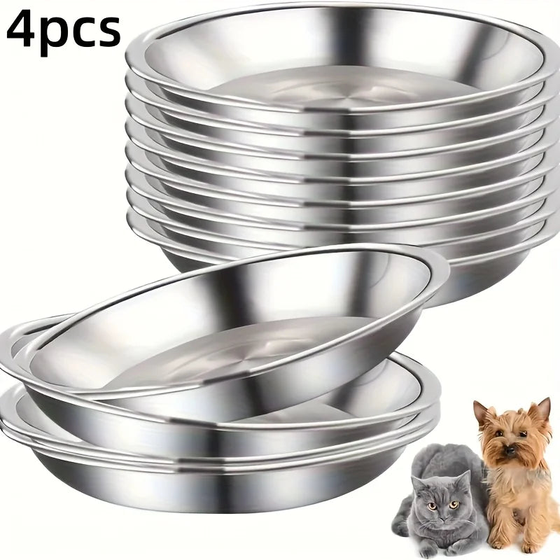 Petssify Slip-Resistant Stainless Steel Cat Bowl – Low-Profile Wide Design
