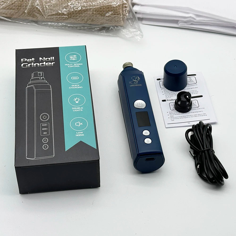 Petssify Professional Dog Nail Grinder – 2-Speed Quiet Electric Pet Nail Trimmer