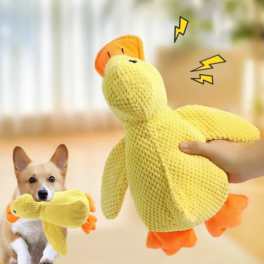 Squeaky Plush Duck Dog Toy | Bite-Resistant | Teeth Grinding | For Small & Large Dogs