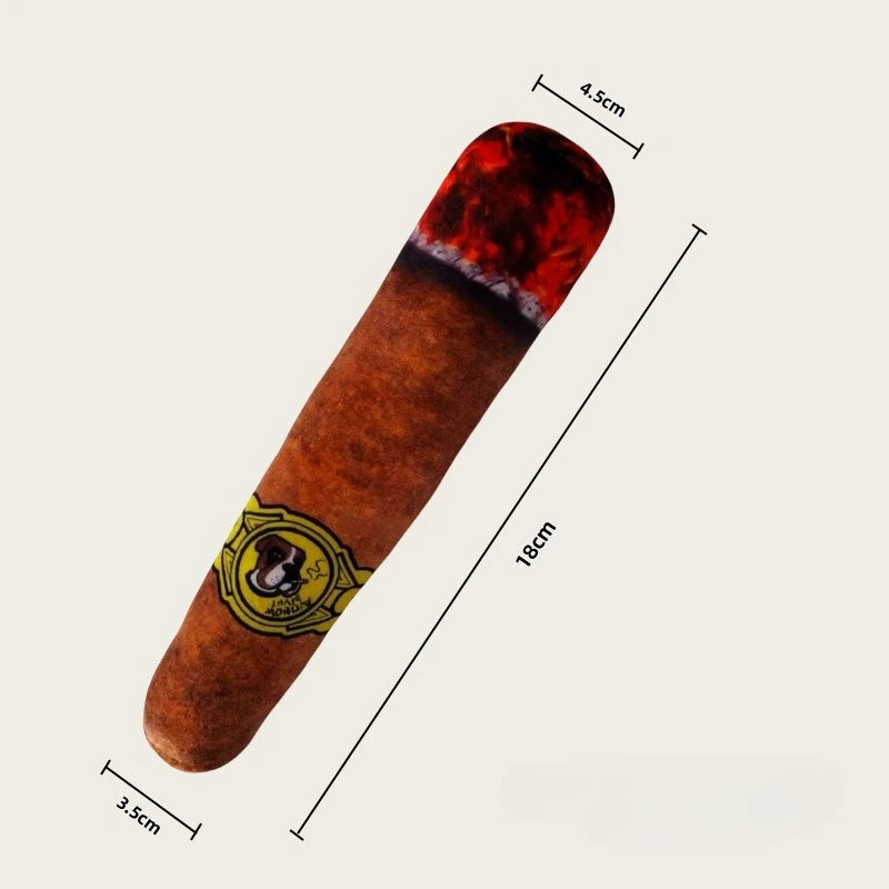 Funny Interactive Plush Dog Chew Toy Creatives Cigarette Design Giggling Puppy Chewing Toy Squeaky Bite-Resistant Dog Toy