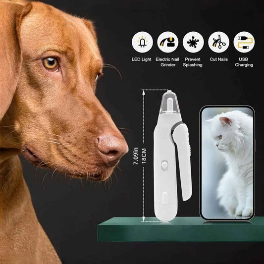 Quiet Pet Nail Grinder | 2 LED Lights | Safe & Gentle | For Dogs & Cats