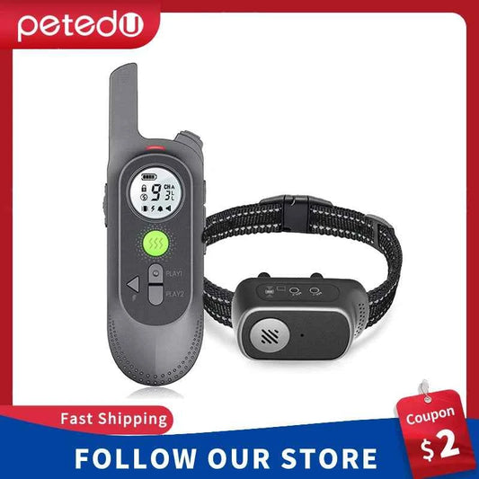 Dog Training Collar with Remote | Voice, Vibration & Shock Modes | Waterproof | For Large Breeds