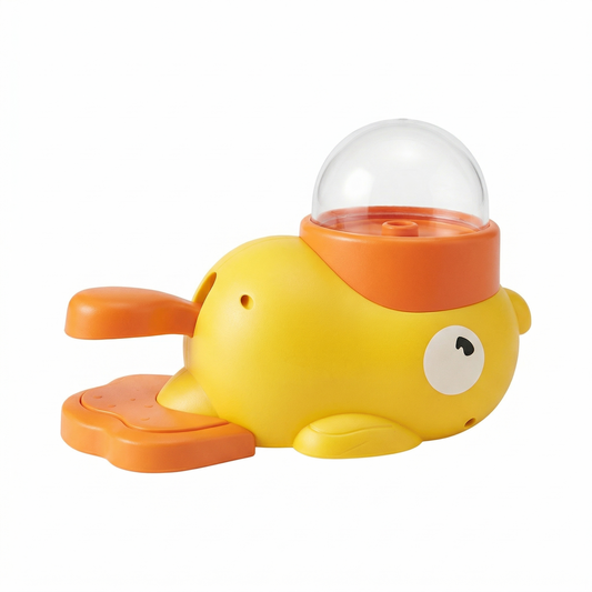 Interactive Cat Feeder Toy – Manual Press Treat Dispenser, No Battery, Duck Design