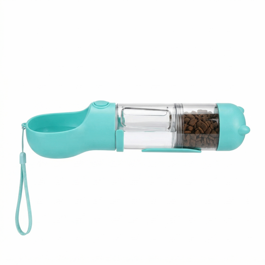 4-in-1 Portable Dog Water Bottle & Travel Feeder – Leak-Proof