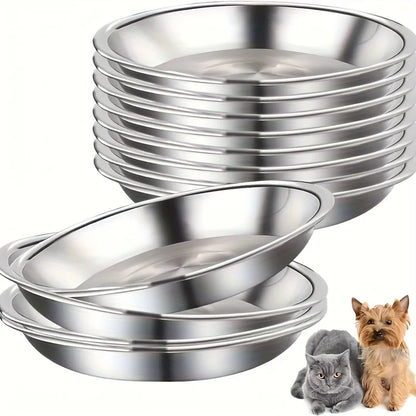 Petssify Slip-Resistant Stainless Steel Cat Bowl – Low-Profile Wide Design