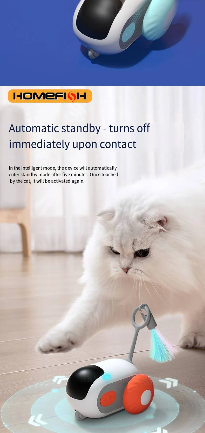 Smart RC Cat Toy Car | 2 Modes | Remote Controlled | Interactive Kitten Training Toy for Cats & Dogs