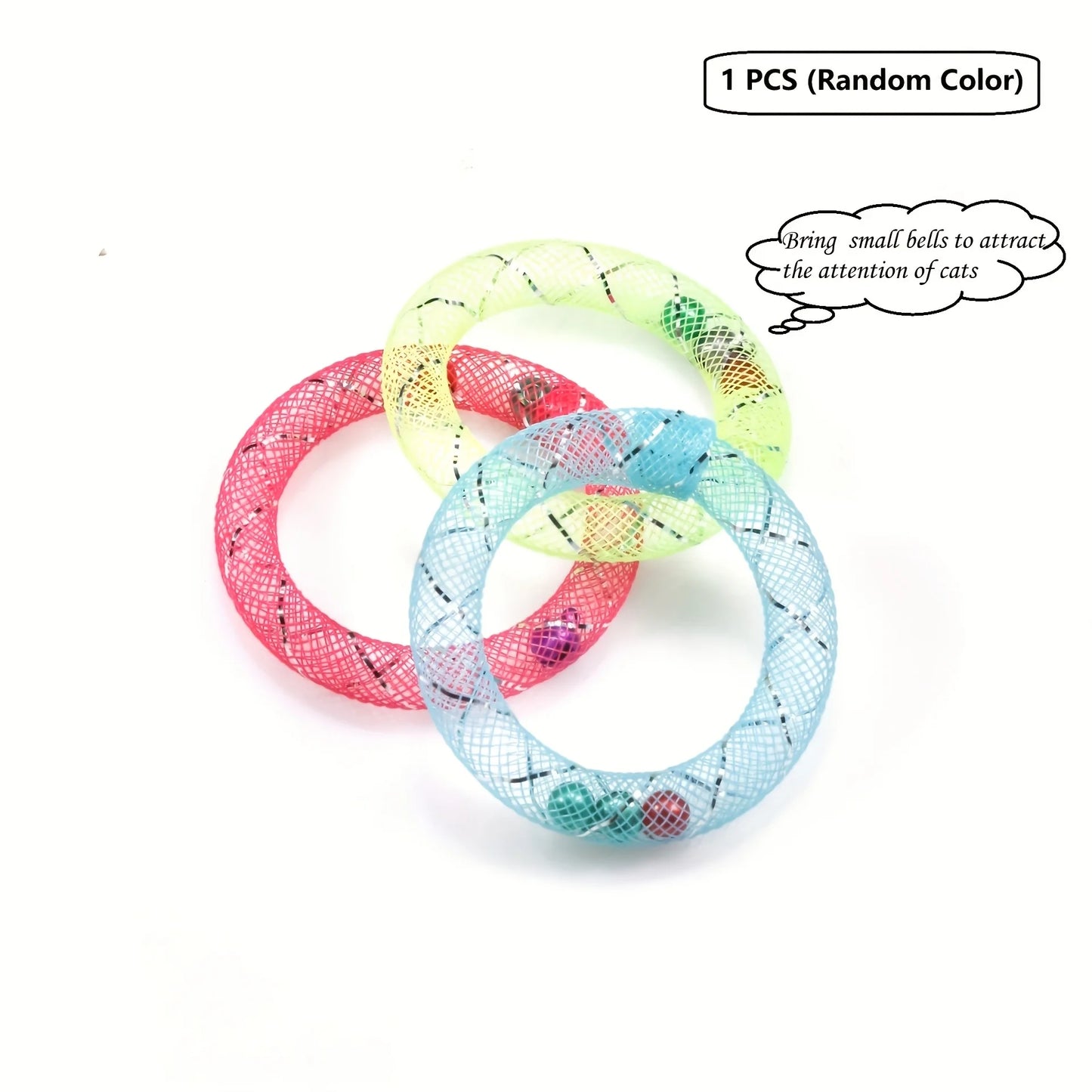 Petssify Donut-Shaped Self-Play Cat Toy – Flexible Tube with Bell Sound