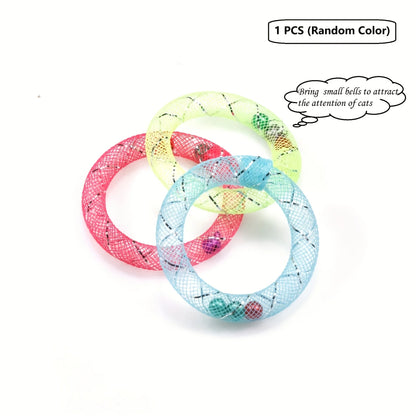 Petssify Donut-Shaped Self-Play Cat Toy – Flexible Tube with Bell Sound