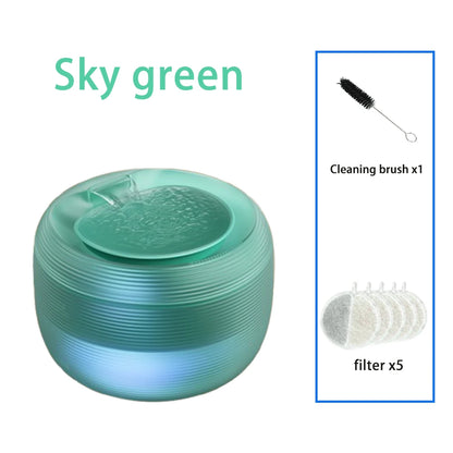 Smart Ultra Quiet Waterfall ﻿ 2.5L Cat Water Dispenser with Smart Pump Pet Water Fountain for Cats and Dogs Built-in LED Light