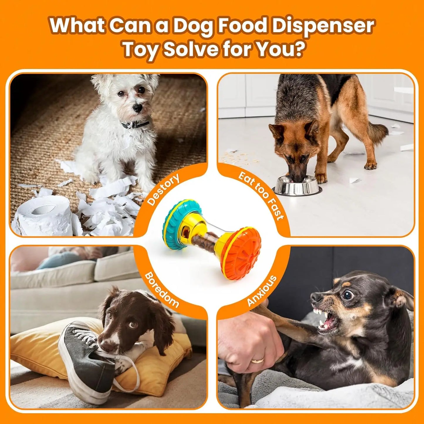 Petssify Interactive Dog Puzzle Toy – Treat Dispensing Slow Feeder