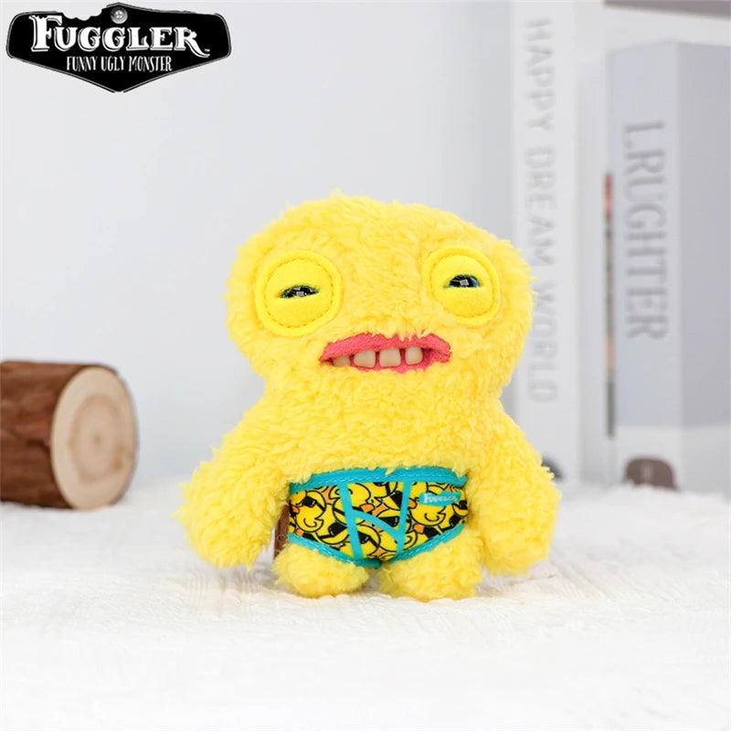 12cm Original FUGGLER Plush Toys Keychains Funny Ugly Teeth Monster Crazy Rabbit Wide-Eyed Fugguler Peluche Dolls Pendants Gifts