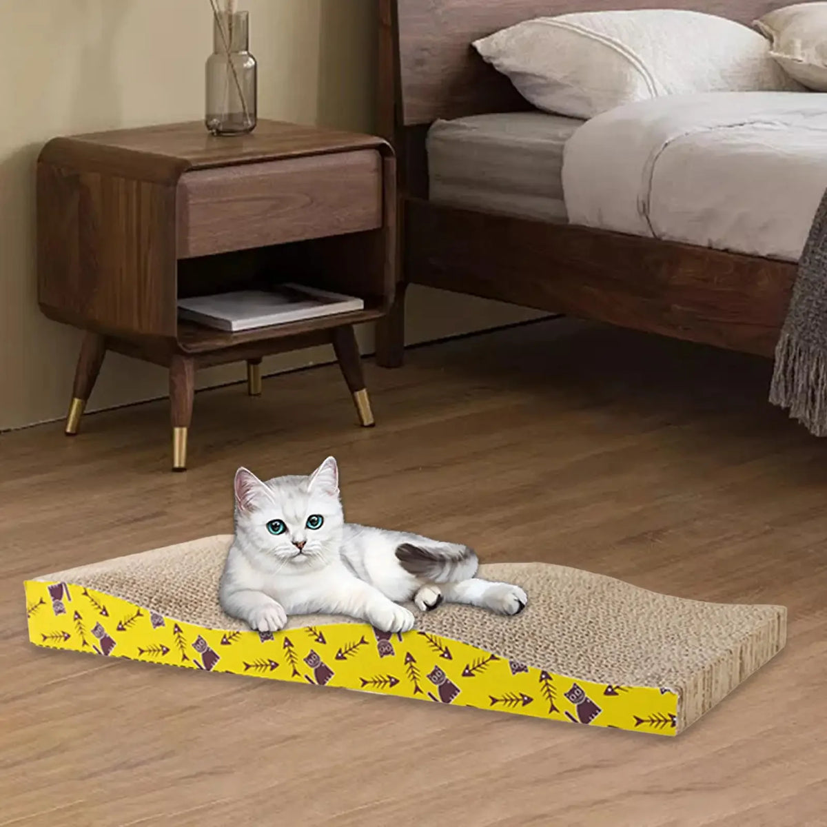 Petssify Cardboard Cat Scratcher Lounge Bed – Durable Scratch Pad & Nest