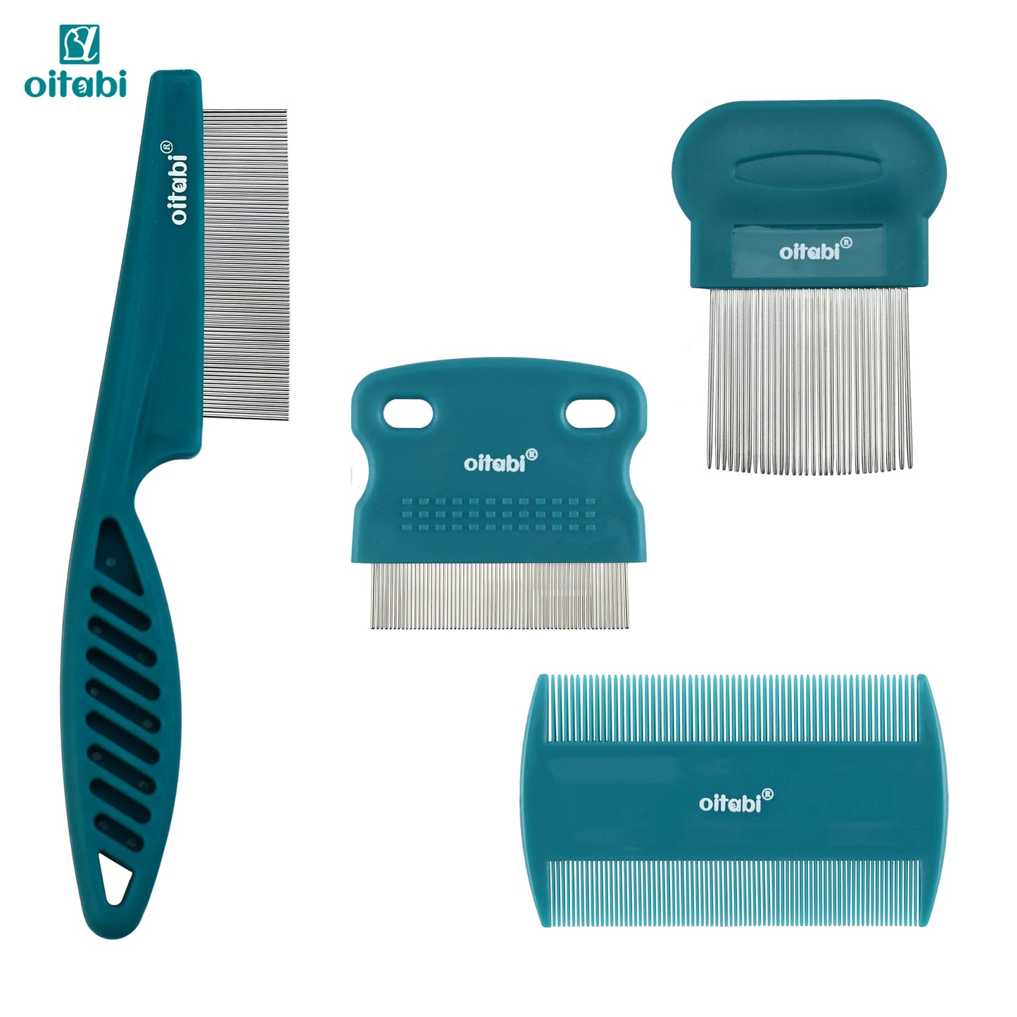 Petssify Oitabi Pet Grooming Comb Set – 5-Piece Stainless Steel Combs for Dogs & Cats