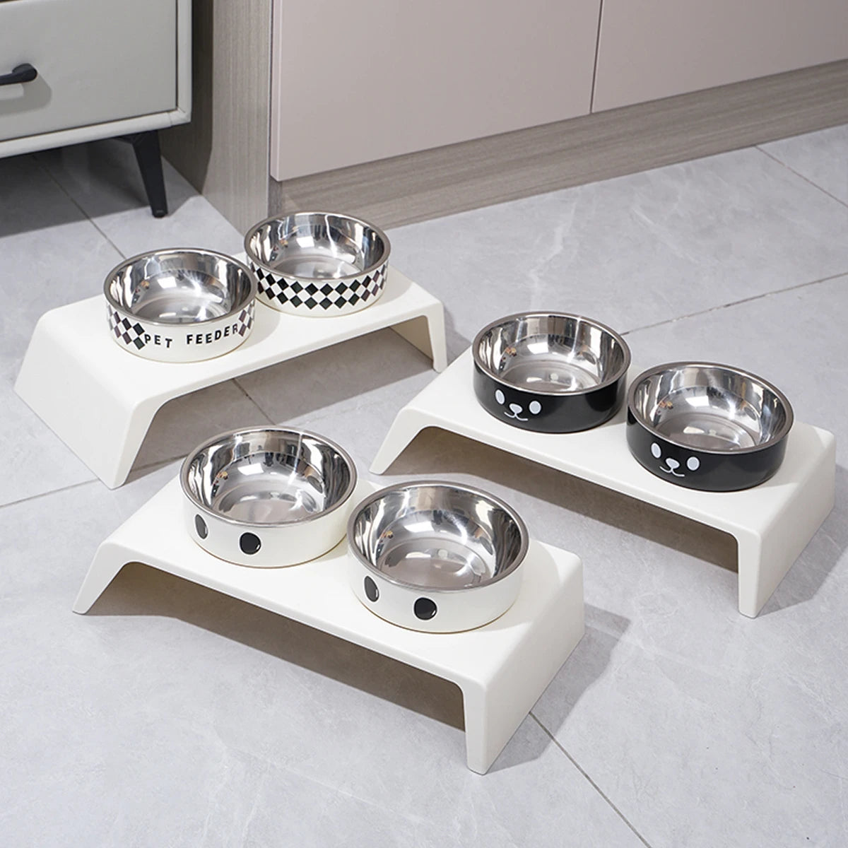 Petssify Elevated Pet Feeder – Raised Double Stainless Steel Bowl Stand for Dogs & Cats