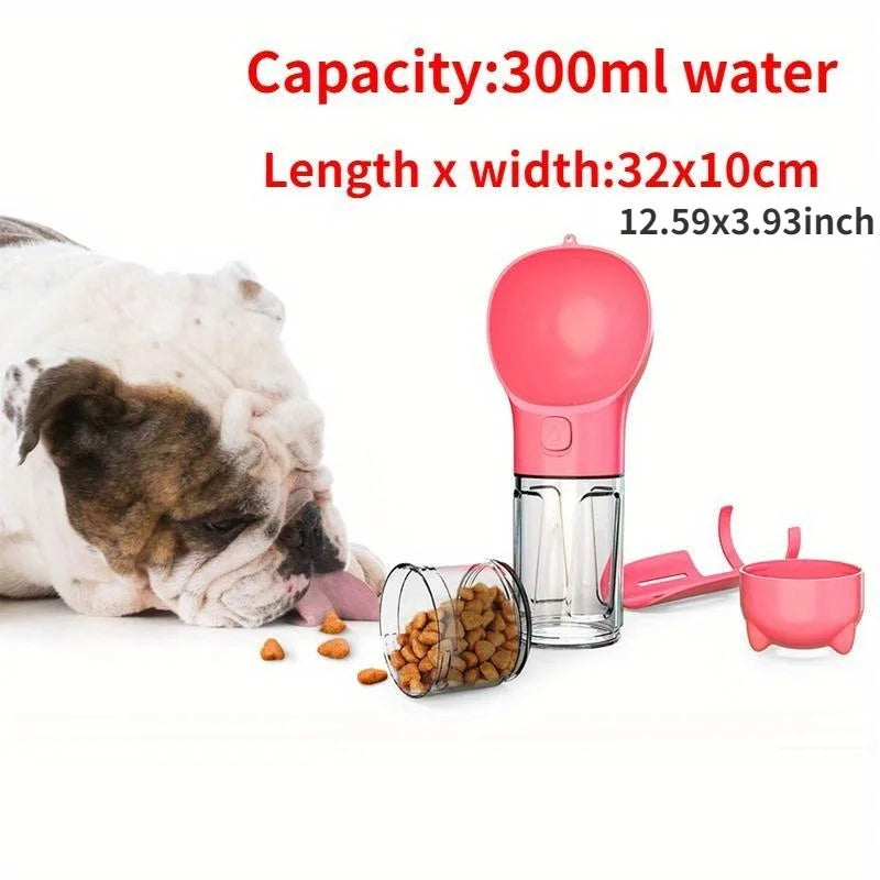 4-in-1 Portable Dog Water Bottle & Travel Feeder – Leak-Proof