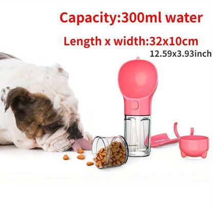 4-in-1 Portable Dog Water Bottle & Travel Feeder – Leak-Proof