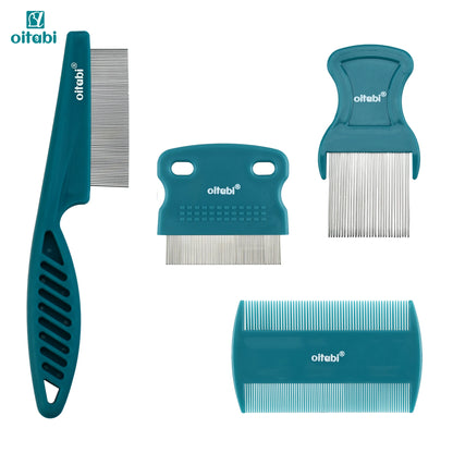 Petssify Oitabi Pet Grooming Comb Set – 5-Piece Stainless Steel Combs for Dogs & Cats