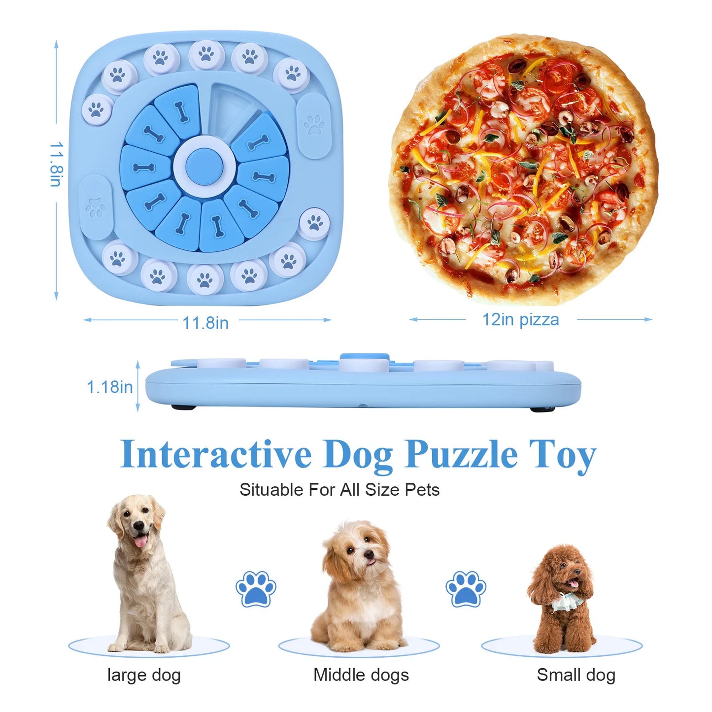 Petssify Interactive Sliding Dog Puzzle Toy – Treat Dispenser Slow Feeder