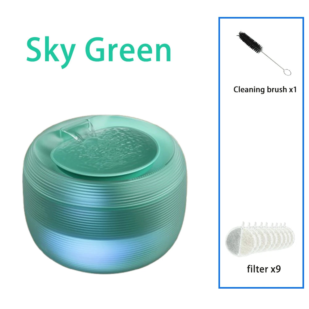 Smart Ultra Quiet Waterfall ﻿ 2.5L Cat Water Dispenser with Smart Pump Pet Water Fountain for Cats and Dogs Built-in LED Light