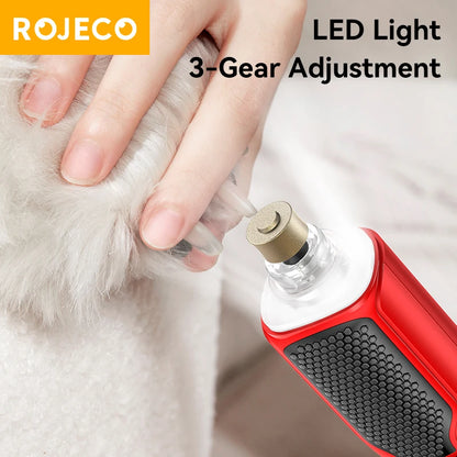 Petssify ROJECO Pet Nail Grinder – 7-Speed Rechargeable with LED Light