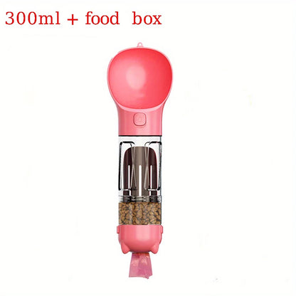 4-in-1 Portable Dog Water Bottle & Travel Feeder – Leak-Proof