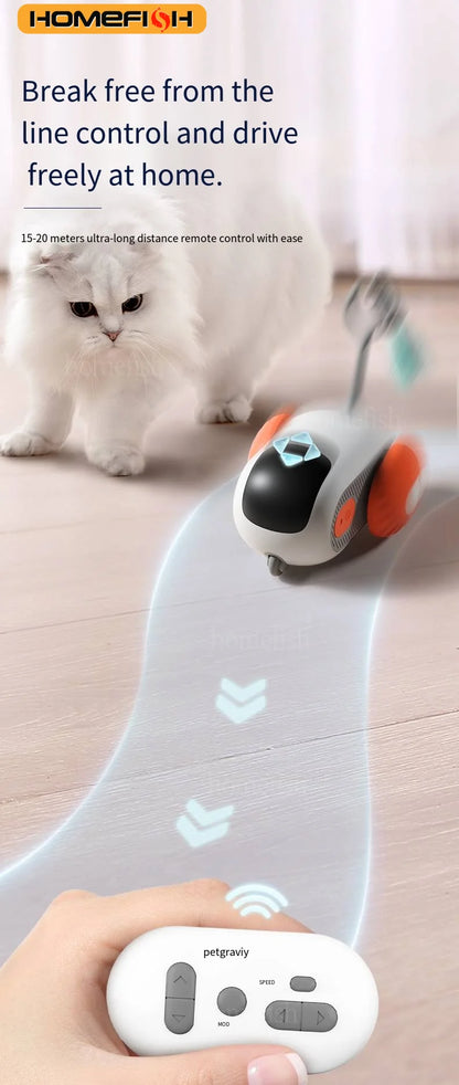 Smart RC Cat Toy Car | 2 Modes | Remote Controlled | Interactive Kitten Training Toy for Cats & Dogs