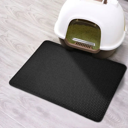 Double-Layer Cat Litter Mat | Waterproof & Non-Slip | Traps Sand & Litter | Washable | Bonus Gift Included