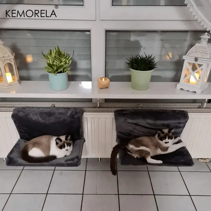 Petssify Hanging Cat Radiator Bed – Warm Fleece Cradle with Metal Frame