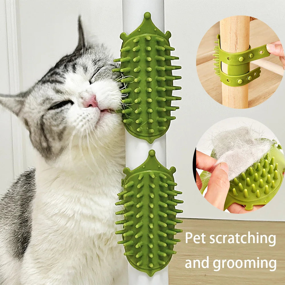2/1Pcs Pet Cat Hair Removal Massage Comb Cats Scratching Rubbing Brush Kitten Grooming Selfcleaning Scratchers Cleaning Combs