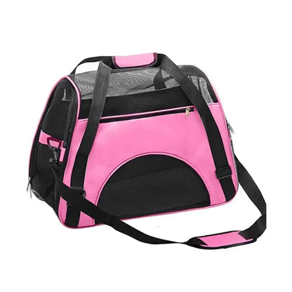 Pet Portable Foldable Four Sided Breathable Mesh Pet Bag Cat and Dog One Shoulder Travel Bag Crossbody Handbag Backpack Cat Bag