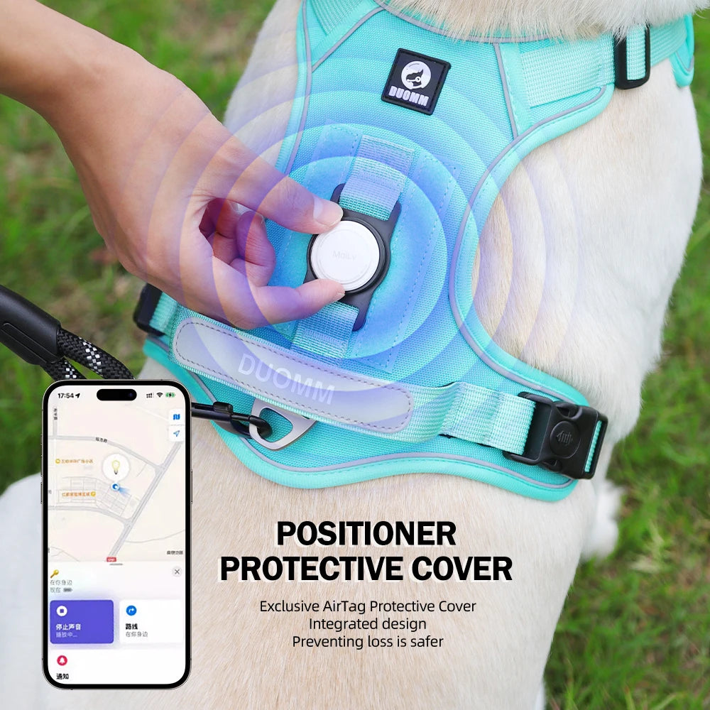 Petssify Dog Harness with AirTag Holder – No-Pull Reflective Waterproof Vest