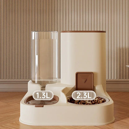 P All-in-one Food And Water Feeding Machine Feeding Dispenser Exquisite Cat Dog Bowl Drinking Fountain Pet Feeder Water Supply