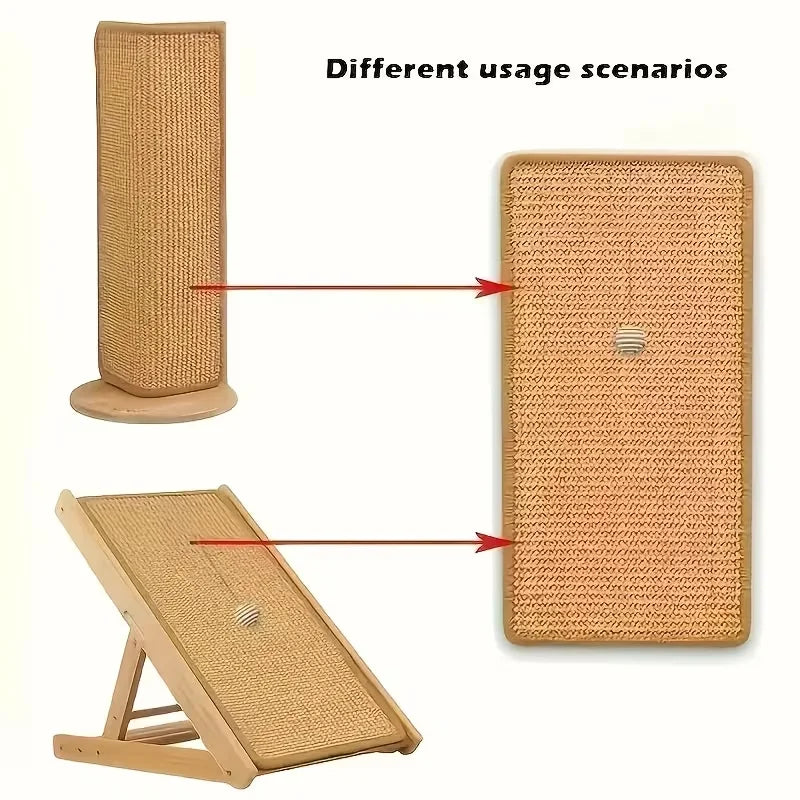 Petssify Standing Sisal Cat Scratcher – Space-Saving Vertical Scratcher with Ball