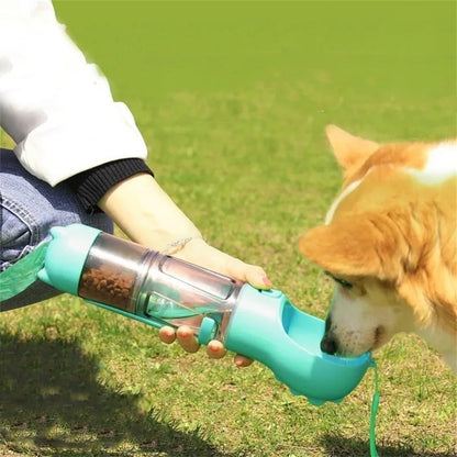 4-in-1 Portable Dog Water Bottle & Travel Feeder – Leak-Proof