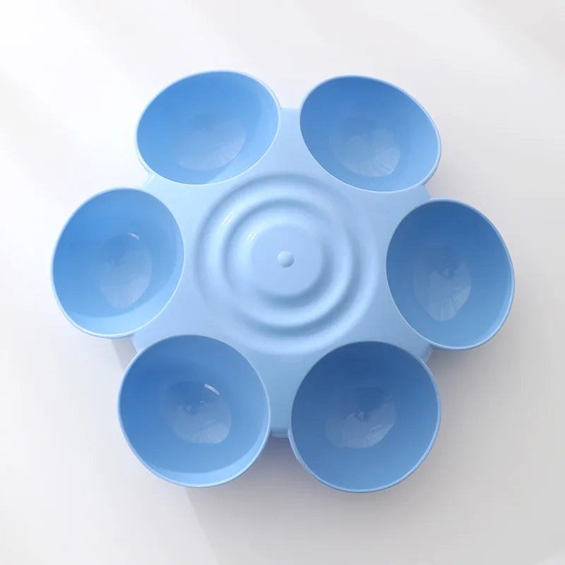 Petssify Flower-Shaped Multi-Compartment Pet Bowl – 6-Section Feeder