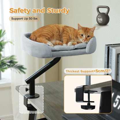 Petssify 360° Rotatable Cat Desk Bed – Adjustable Table Hammock for Cats