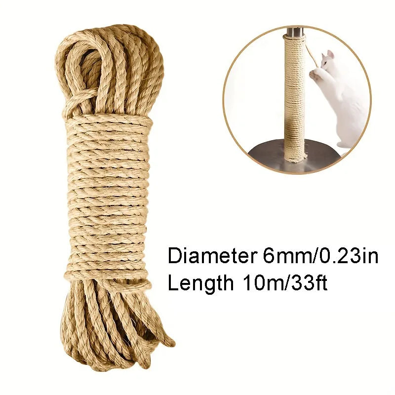 Petssify Natural Sisal Rope – DIY Cat Scratcher Furniture Protector (33/66/164ft)