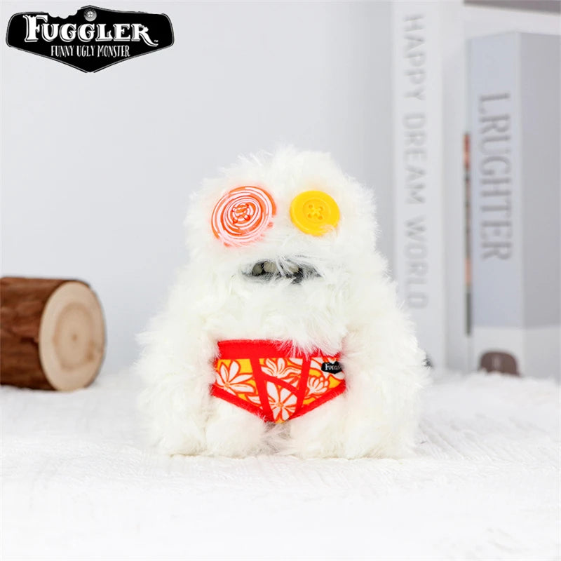 12cm Original FUGGLER Plush Toys Keychains Funny Ugly Teeth Monster Crazy Rabbit Wide-Eyed Fugguler Peluche Dolls Pendants Gifts