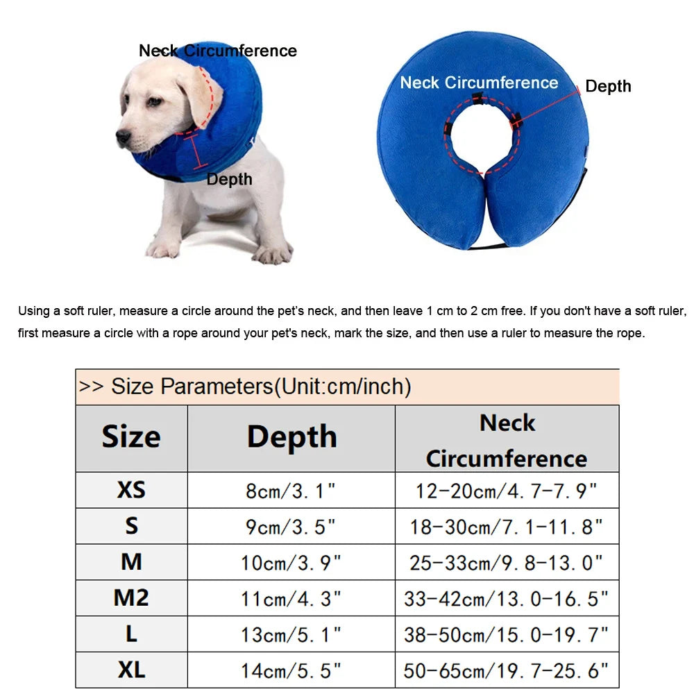 Petssify Inflatable Dog Cone Collar – Soft Recovery Donut for Dogs & Cats