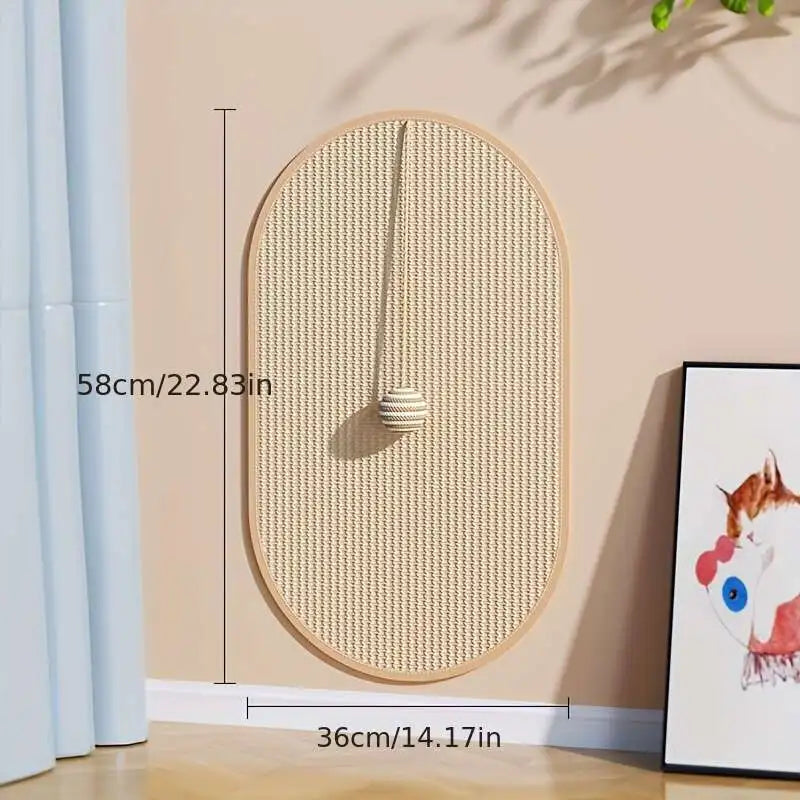 Petssify 3-in-1 Sisal Cat Station – Washable Wall-Mounted Scratcher with Toy