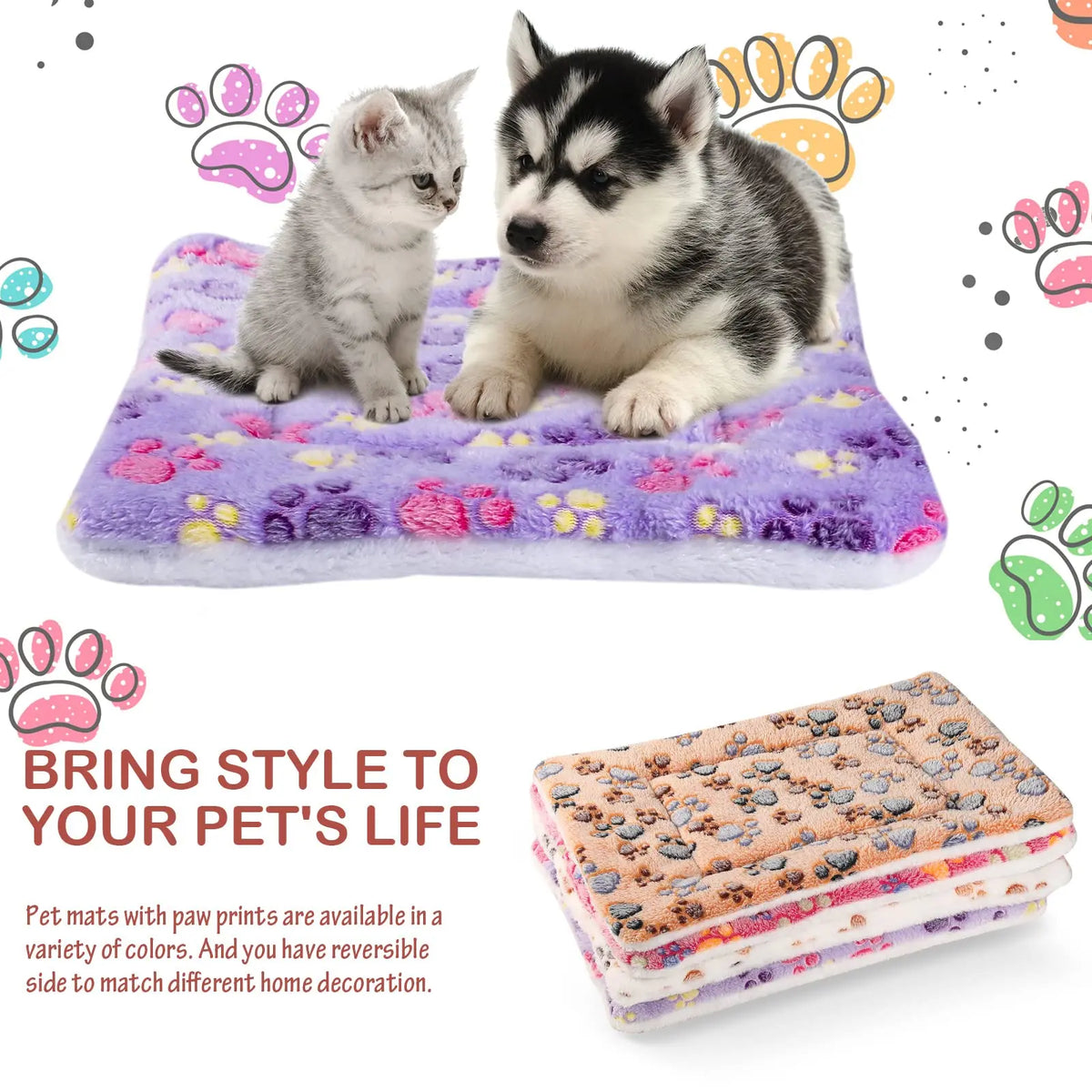 Petssify Thicken Flannel Pet Bed – Soft Warm Sleeping Mat for Small & Medium Dogs