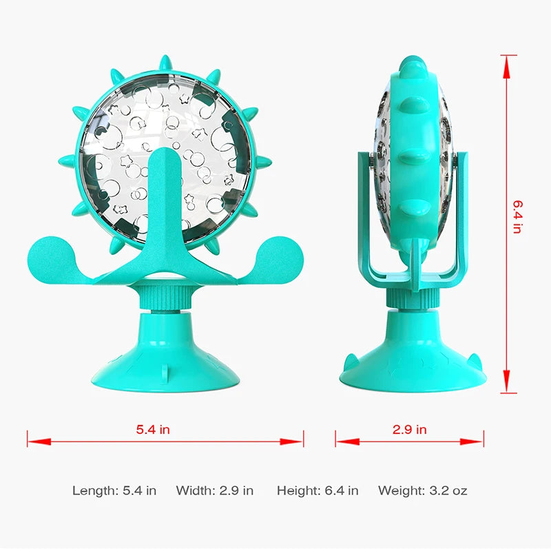 Interactive Treat Leaking Toy for Cats & Small Dogs | Slow Feeder | Rotatable Wheel | IQ Booster