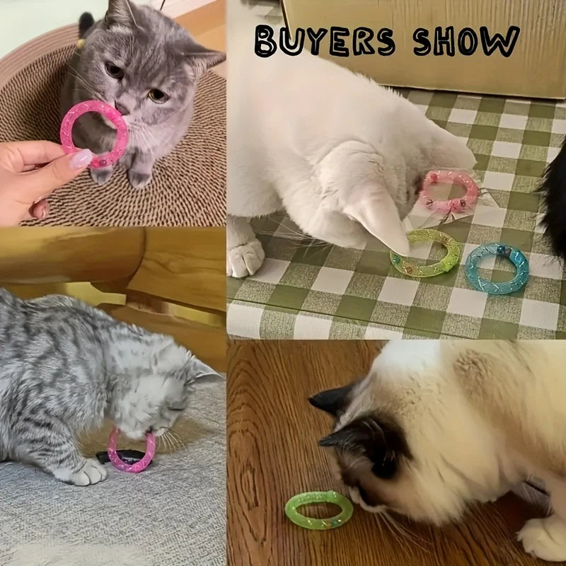 Petssify Donut-Shaped Self-Play Cat Toy – Flexible Tube with Bell Sound