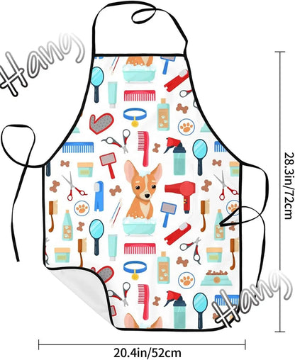 Petssify Waterproof Pet Grooming Apron – Adjustable Kitchen & BBQ Bib with Pockets