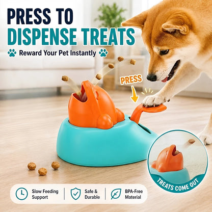 Petssify Interactive Whale Food Puzzle Toy – Press-to-Dispense Slow Feeder